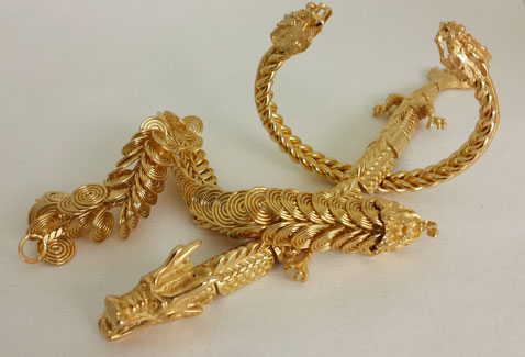 18kt gold plated dongtai antique market dragons